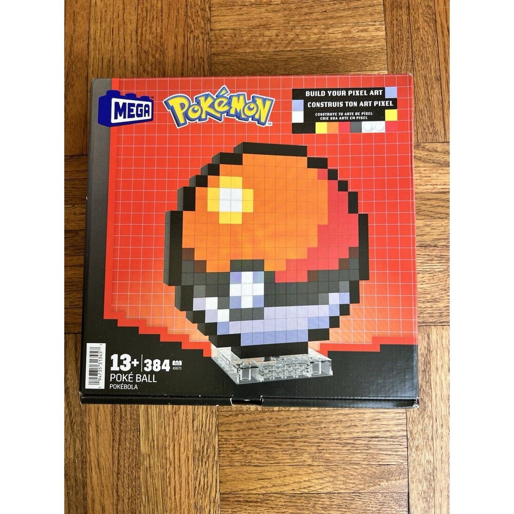 Mega Bloks - Pokemon Classic Poke Ball Pixel Art 384 Piece Building Toy Set